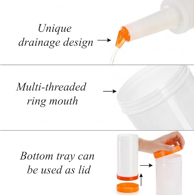 Tebery 6 Pack Plastic Juice Pour Bottles with 12 Stainless Steel Bottle Pourer, 34 OZ Plastic Juice Dispensers for Bar Home Kitchen Party Supplies