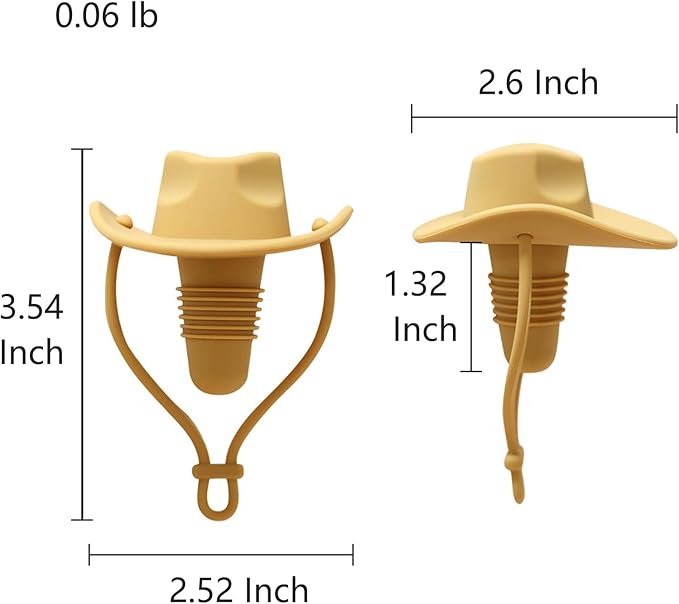 2 Pcs Wine Stopper, Cowboy Hat Silicone Wine Stoppers, Fun Hat Cap Seals Bottle & Keeps Wine Fresh, Funny Gag Gifts for Boyfriend and Adults