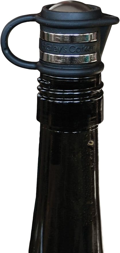 Haley's Corker Platinum Wine Stopper, Black