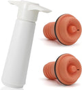 2 Pcs Wine Stoppers, Reusable Preserver Vacuum Pump, Wine Saver Vacuum Pump for Kitchen, Office, Home and Parties(Orange)