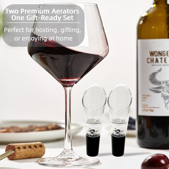 3 Pcs Premium Wine Aerator Pourers Spout – Wine Decanter Instant Wine Enhancer with No Drip Spout Elevate Flavor & Aroma Compact & Portable Ideal Gift for Wine Enthusiasts