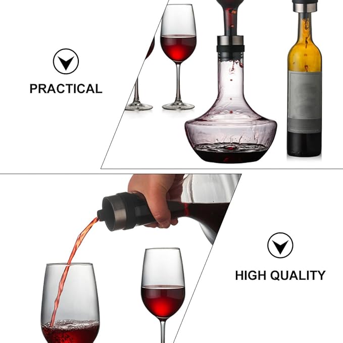 GARVALON Handblown 1000ml Glass Wine Decanter Large Handheld Fast Aerator for Red Wine and Brandy Suitable for Home Bar and Dining