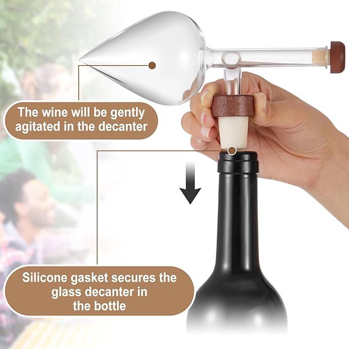 CHENGU 2 Pcs Wine air Aerator Decanter with Aerator Pourer Red White in Bottle Aerators Wine Gift Accessories Makes Your Wines Taste Better