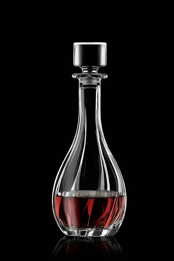 Glass Wine Decanter with Stopper - Carafe - for Red - White - Wine - Crystal Glass 30 Oz. - Made in Europe - by Barski