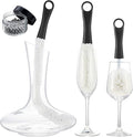 Boao 3 Pcs Decanter Cleaning Brush Wine Glass Decanter Flexible Bottle Brush Set with Cleaning Beads Household Tools for Bottle Goblets Glasses Cups(Black)