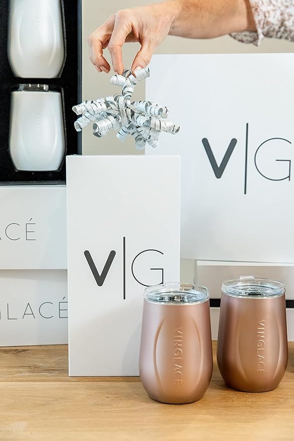 Personalized Vinglacé Wine & Champagne Bottle Chiller - A Unique Customized Gift for Wine Lovers (Rose Gold)