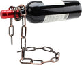 TBWHL Novelty Magic Wine Bottle Holder Floating Steel Link Chain Wine Bottle Rack/Holder - Holds Bottles in The Air, Unique Levitating Wine Bottle Stand for Home Bar, Kitchen, or Party Deco（Brown）