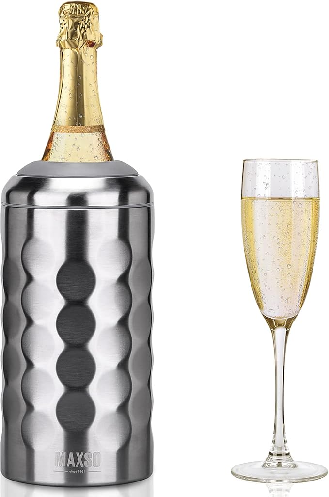 Wine Chiller Single Bottle Stainless Steel Iceless Cooler insulated Wine Bottle Keep Wine Cold up to 6 Hours Fits Most Wine Bottles Gift for Wine Lovers Rapid and Portable