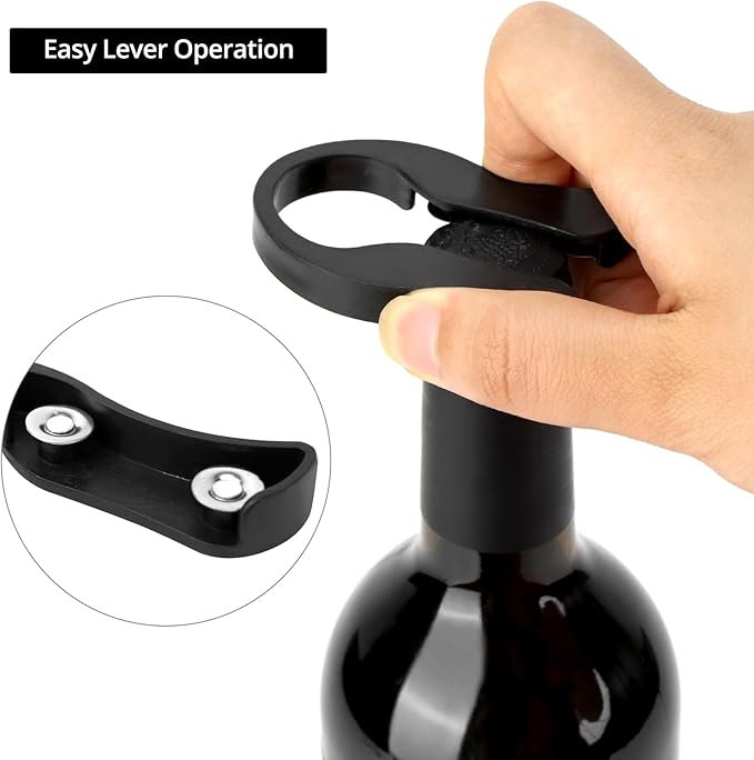QWORK Wine Opener Set, 6-Piece with Corkscrew, Foil Cutter, Stopper, Aerator, Elegant Gift Box, Ideal Gift, Suitable for All, Effortless Handling,