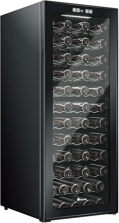 KingChii 80 Bottle Wine Cooler Refrigerator - Intelligent Digital Control Wine Fridge, Low Noise Operation, Freestanding Wine Refrigerator for Kitchen and Home
