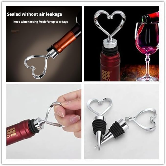 Wine Opener, Zinc Alloy Premium Wing Corkscrew Wine Bottle Opener with Wine Stopper, Multifunctional Wine Cork Opener Bottler Opener Remover for Home, Kitchen,Restaurant,Party and as Gift