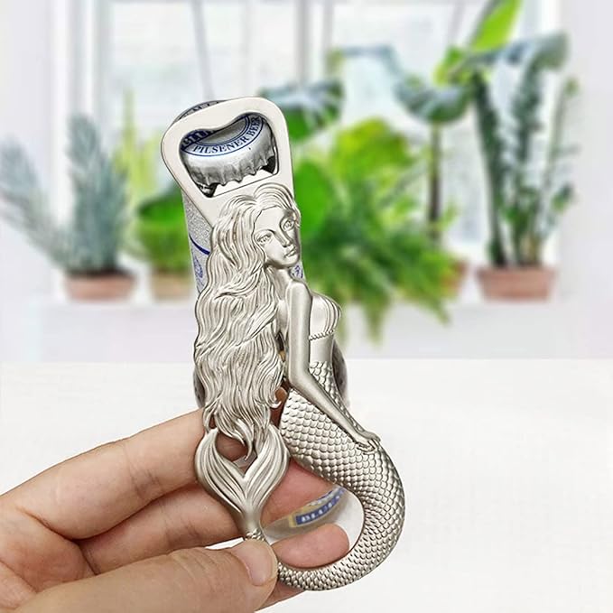 Mermaid Bottle Opener - Heavy Duty Beer Openers Fridge Magnet, Vintage Rustic Style Wine and Cap for Christmas, Home Party,Life Decor Kitchen