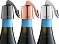 WOTOR Wine Stoppers Stainless Steel Wine Bottle stopper Plug with Silicone Reusable Wine Saver Leak proof Keep Fresh Triple Color 3 pack