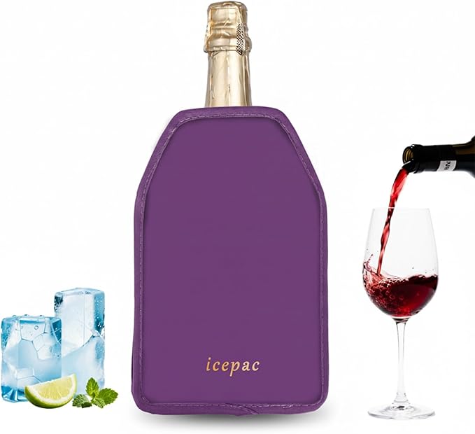 Wine Cooler Sleeve, Wine Bottle Gel Cooler Sleeve Freezer Chiller, Long Lasting Keep Wine Cool and Chill Sleeve for Prosecco Champagne Beer Wine Bottles(1PCS Purple)