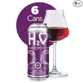 H2o Pinot Noir – Bold & Smooth | Non-Alcoholic Wine-Infused Beverage from California | 0.0% Alcohol | Red Wine Alternative | No Added Sugar, Low Calorie | 6 x 12 fl oz Cans