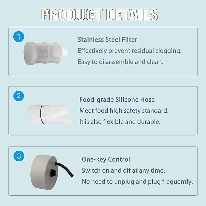 Wine Siphon Pump, Portable USB Electric Auto-Siphon Self Priming Food Grade Beer Transfer Pump for Home Brew Wine,Beer,Mead,Beverages and Kombucha, Mini Water Transfer Pump, No Mess Leak,Low Noise