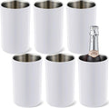 Potchen 6 Pack Wine Chiller Bucket Wine Bottles Cooler Bulk, Stainless Steel Double Wall Insulated Champagne Ice Bucket for Parties,Fits for 750 ml Bottles (White)