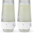 Host Freeze Insulated Champagne Glasses, Gifts for Mom, Home Bar Gifts for Women, Freezer Cooling Cups for Mimosas, Prosecco and Bubbly, Stemless Chilling Sparkling Wine Glasses, 9oz, Set of 2, Marble