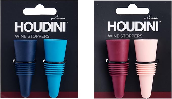 Houdini Silicone Wine Bottle Stoppers With Air Tight Seal