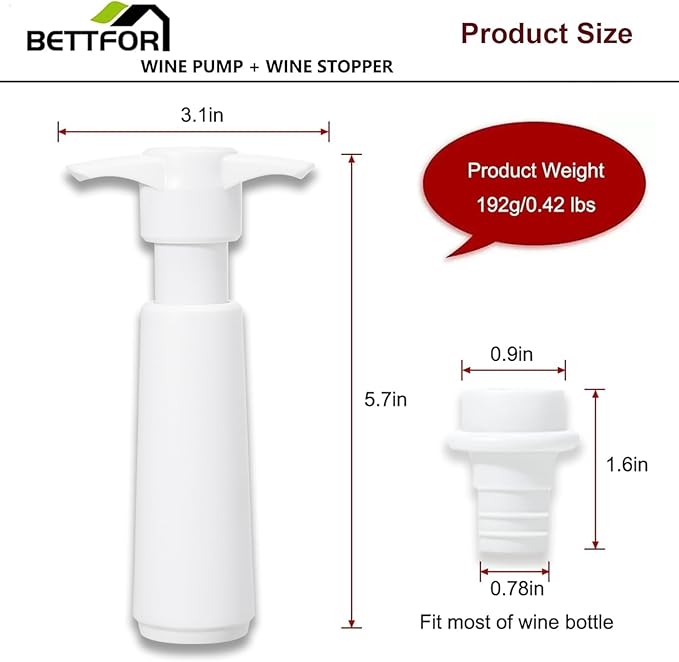 Wine Saver Pump with 4 Vacuum Wine Stoppers, Wine Bottle Stoppers with Food Grade Silicone Leak proof Keep Fresh Suitable for All Standard Wine Bottles
