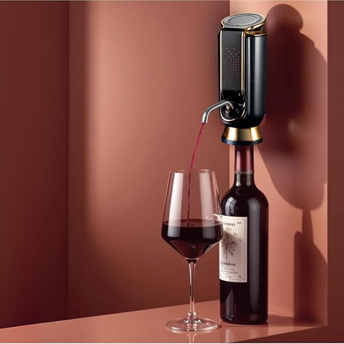Wine Aerator, Preserver & Dispenser,4-in-1 Electric Wine Aerator with LED Display,Long Lasting Freshness,A Luxurious Gift for Wine Lovers and Women