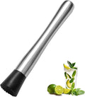 8 Inch Stainless Steel Cocktail Muddler and Mixing Spoon Home Bar Tool Set - Create Delicious Mojitos Old Fashioned/Mint Julep/Other Fruit Based Drinks (Silver)