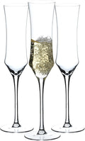 BACLIFE Hand Blown Crystal Champagne Flutes, Sparkling Champagne Glasses Set of 3 – 7 Ounce