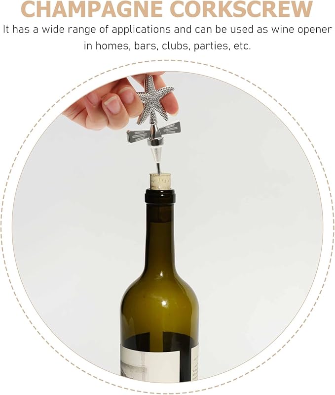 Abaodam Copper Wine Bottle Opener Non-slip Corkscrew with Lid Remover Convenient Portable Sealing Opener for Home Kitchen Bar Use 1pcs