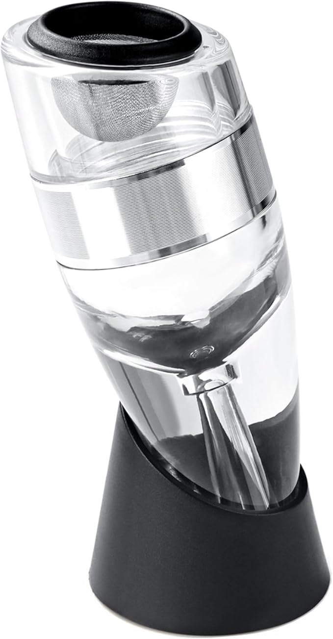 D&Slifei Wine Aerator Pourer and Decanter with Unique Aeration Device Quickly Enhances Wine Flavors with Smoother Finish,Best Gifts for Wine Lovers and Sommeliers.(Silvery)