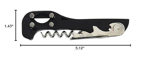 Franmara 2037-BU Boomerang Two-Step Soft-Touch Waiter Corkscrew with Foil Cutter