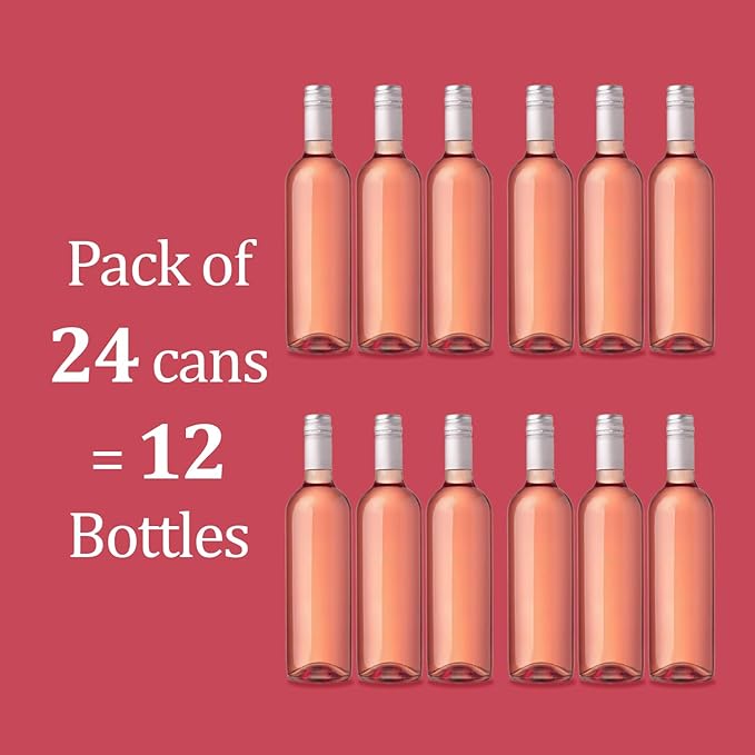 H2o (Velvety & Smooth) R24– California Rose Non Alcoholic Wine Infused Refreshment, 0.0% Alcohol, Jam-packed with flavor plus Hydrating Minerals (Larger 1.5x size Sparkling Rose, Pack of 24-12 Fl oz)