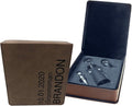 Personalized Leatherette 3 Piece Wine Tool Set (Dark Brown w/Black)