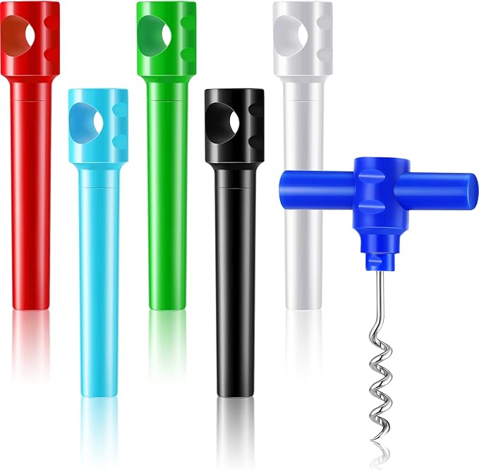 Patelai 6 Pcs Travel Pocket Wine Corkscrew Bulk Portable Wine Opener Plastic Cork Opener Mini Camping Cork Screw for Waiter Corkscrews Restaurant Bottle Camping Travel Gift(Multicolor)