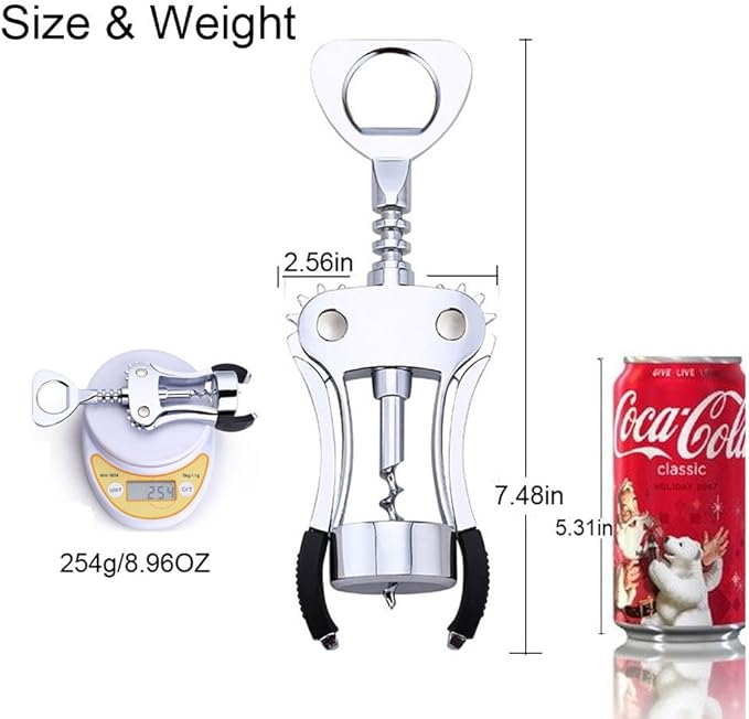 Wing Corkscrew Red Wine Bottle Opener,Zinc Alloy Stainless Steel Multifunction Beer Cap Opener Wine Bottle Stopper Opener