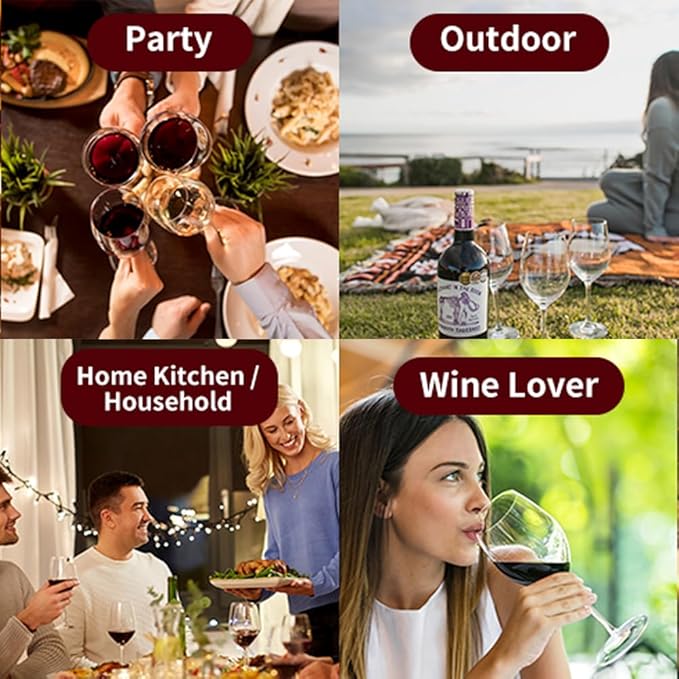 Mincham Wine Opener, 4-in-1 Gift Set with Air Pressure Corkscrew Wine Bottle Opener, Foil Cutter, Wine Aerator Pourer, Vacuum Wine Stopper