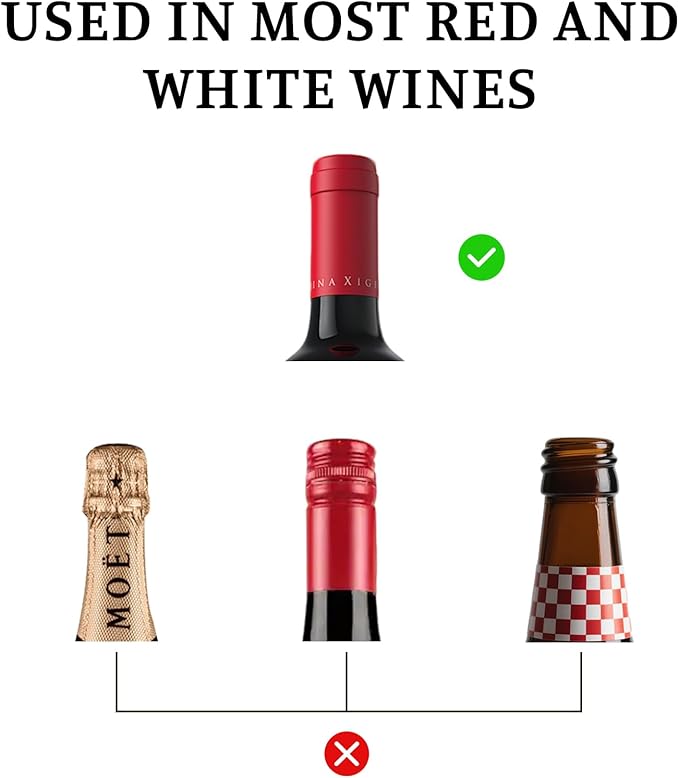 2-Pack Stainless Steel Wine Stoppers - Silicone Seal for Freshness, Reusable Bottle Sealer