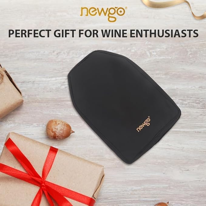 NEWGO Wine Cooler Sleeve Reusable Wine Bottle Cooler Flexible Wine Ice Pack Sleeve Keep Wine Cool and Refreshing for Standard Size Bottles for Red Wine, White Wine & Champagne - Black
