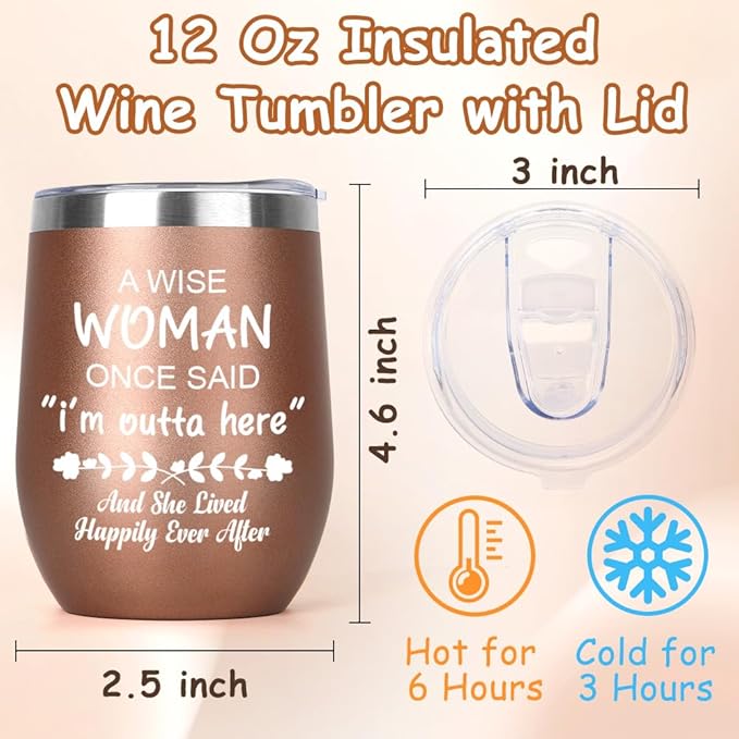 Friendship Gifts Insulated Wine Tumbler with Lid 12oz Graduation Gifts for Best Friends Coworker Birthday Gift for Bestie Sister Useful Tumbler for Birthday Easter Basket Stuffers Graduation Rose Gold