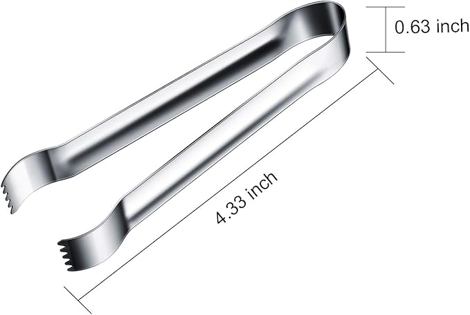 Gejoy 12 Pieces Sugar Ice Tongs Stainless Steel Mini Serving Appetizers Small Kitchen Tongs for Tea Party Coffee Bar Kitchen (Silver Curved Tip)