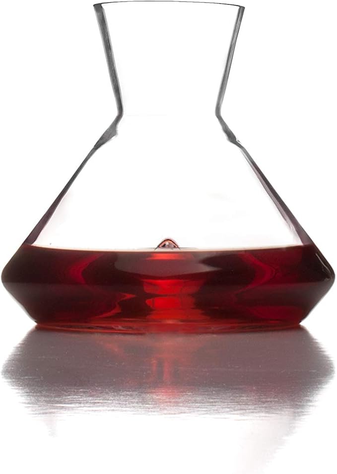 Sempli Monti Mini Wine Decanter - Elegant Hand Blown Decanter with Built-in Glass Aerator, Small Wine Carafe, Lead-Free Crystal, Ultra Clear, Wine Gifts & Wine Accessories - 25.3 oz