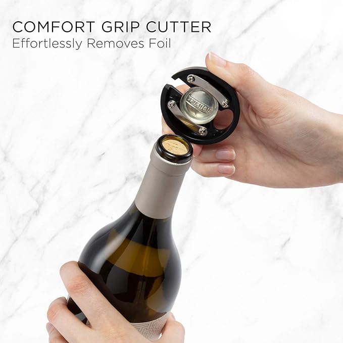 Ivation 6-in-1 Wine Gift Set – Includes Stainless Steel Electric Opener, Vacuum Preserver, 2 Cork Stoppers, Foil Cutter & Charging Base