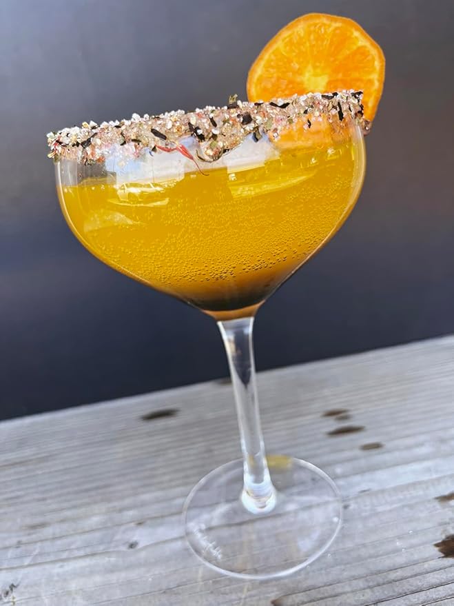 Garden Glow Cocktail Rimmer – Citrus & Botanical Drink Garnish with Hibiscus, Rose, Orange & Mint – Perfect for Margaritas, Mojitos, Palomas, Cocktails, Mocktails, Teas & More