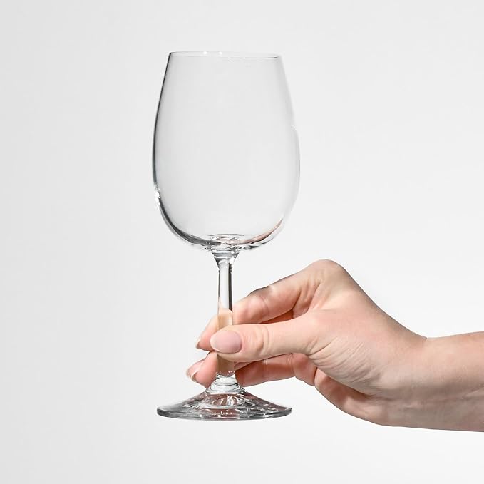Krosno Red Wine Glasses 390ml - Set of 6 - Pure Collection - Lead-free Crystal Glass - Elegant Design and Timeless Style