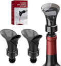 2-Pack Wine Aerator Pourer Spout, 2-in-1 Aerator Wine Pourer Wine Stopper, No Drip and No Spill Aerator for Wine Lovers, Gift Box Included - Black