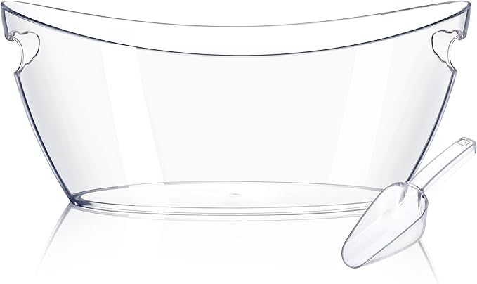 Ice Bucket for Parties 5.5L - Clear Acrylic Champagne Bucket with Scoop, Large Beverage Tub for Cocktail Bar, Wine, Beer, Soda & Drinks