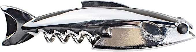 BAR BEER WINE SPIRITS 3 BARY3 Stainless Steel Shark Waiters Corkscrew