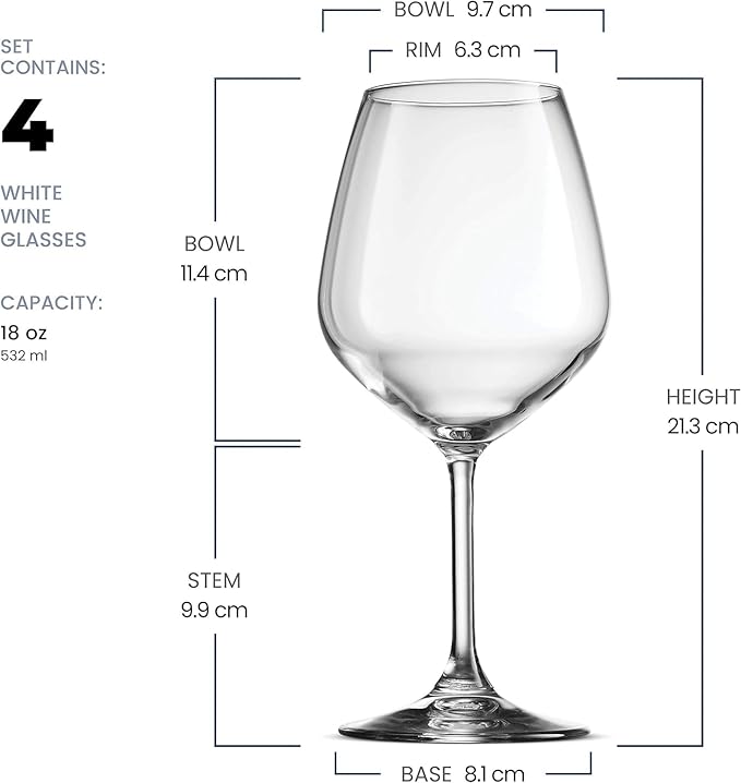 Bormioli Rocco 18oz Red Wine Glasses, Crystal Clear Star Glass, Laser Cut Rim For Wine Tasting, Elegant Party Drinking Glassware, Restaurant Quality (Set of 4)