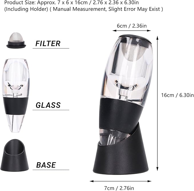 Wine Aerator Plastic Mesh Filter Transparent Design Ideal Gift Enhances Flavors Wine with Smoother Finish Wine Airarator for Wine Lovers and Sommeliers
