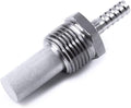 0.5 Micron Inline Oxygenation Diffusion Stone, 1/2" NPT Hose Barb Stainless Steel Aeration Stone Carbonating Stone with 1/4" Barb for Home Brewing Beer