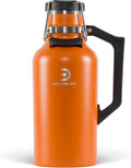 DrinkTanks Craft Growler – 64 oz Vacuum Insulated Stainless Steel Beer Growler with Handle, Leakproof Thermal Beverage Tumbler for Beer, Wine, Coffee, Soda, Kombucha – Reusable & BPA-Free – Moab